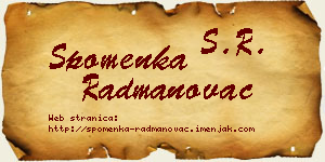 Spomenka Radmanovac vizit kartica